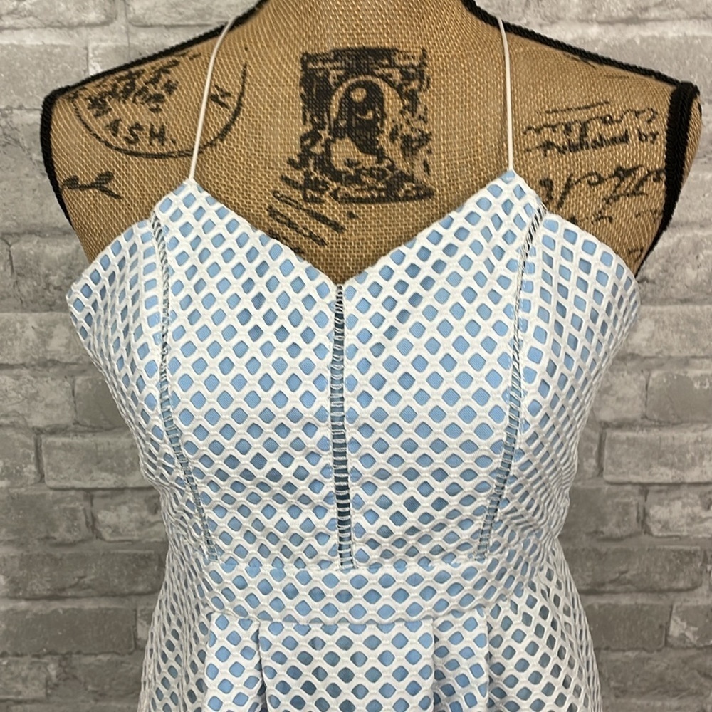 Topshop Textured Fit & Flare Mini Dress - Picture 2 of 8